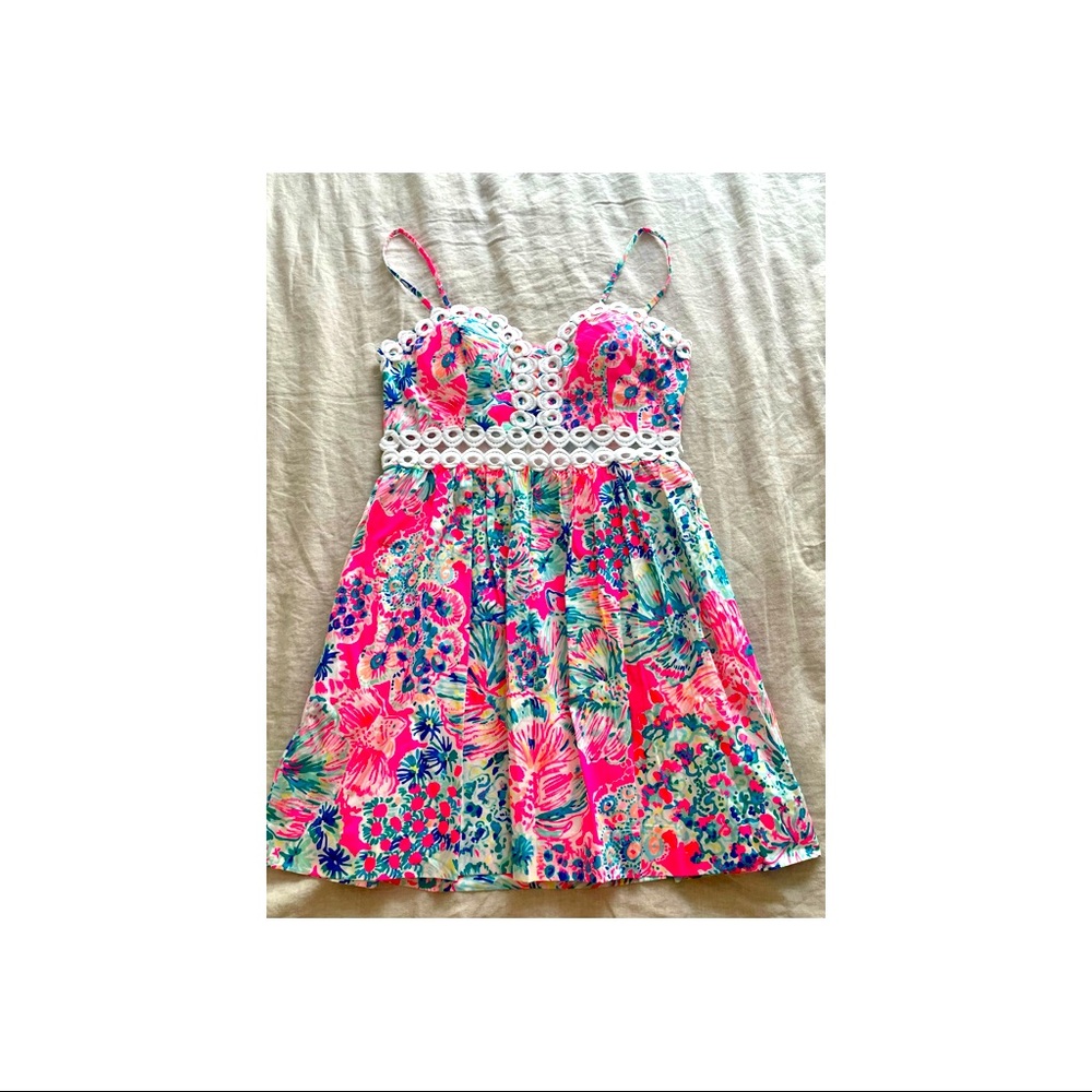 New Lilly Pulitzer Rika Dress Tiki Pink Gypsea size 10 style #25153